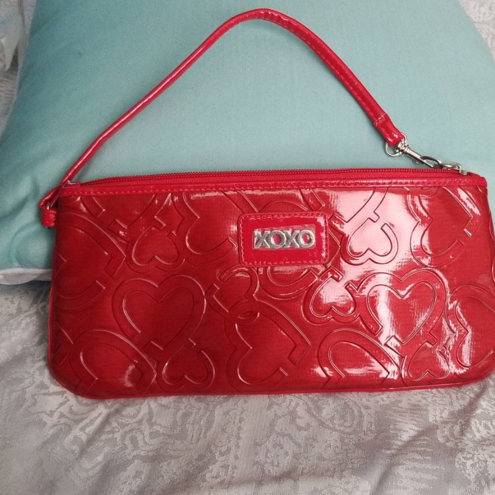 Red xoxo clutch/  Wristlet